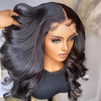 Human hair wig HD Lace 15A Top Hair Grade 4*4 Lace Closure Wig Natural Black Color Human Hair Wig BodyWave Style - arabellahair.com