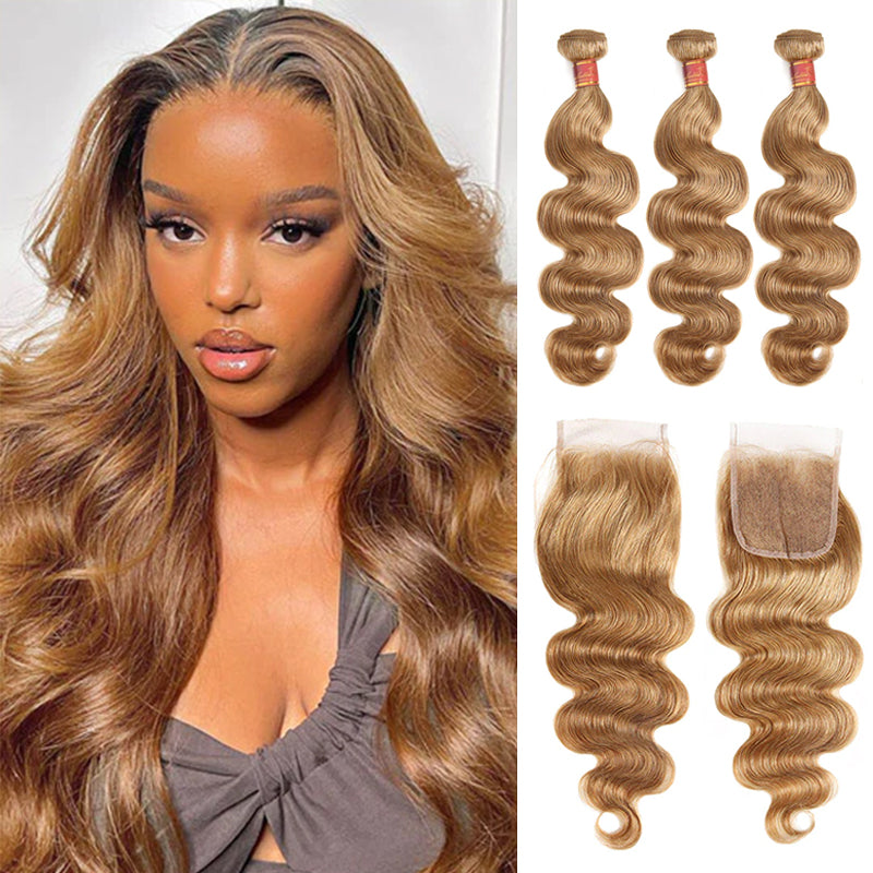 {12A 3Pcs+Closure} Light Brown 