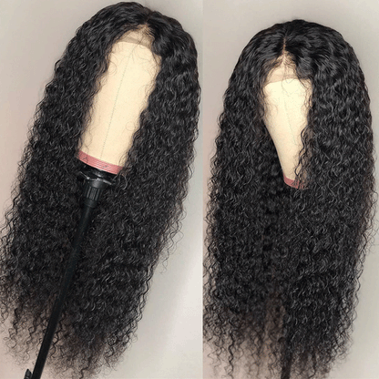 Jerry Curly Wave 4*4 lace Wig 180% Density Wavy Human Hair Wig - arabellahair.com