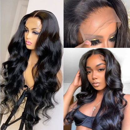 Human hair wig HD Lace 15A Top Hair Grade 4*4 Lace Closure Wig Natural Black Color Human Hair Wig BodyWave Style - arabellahair.com