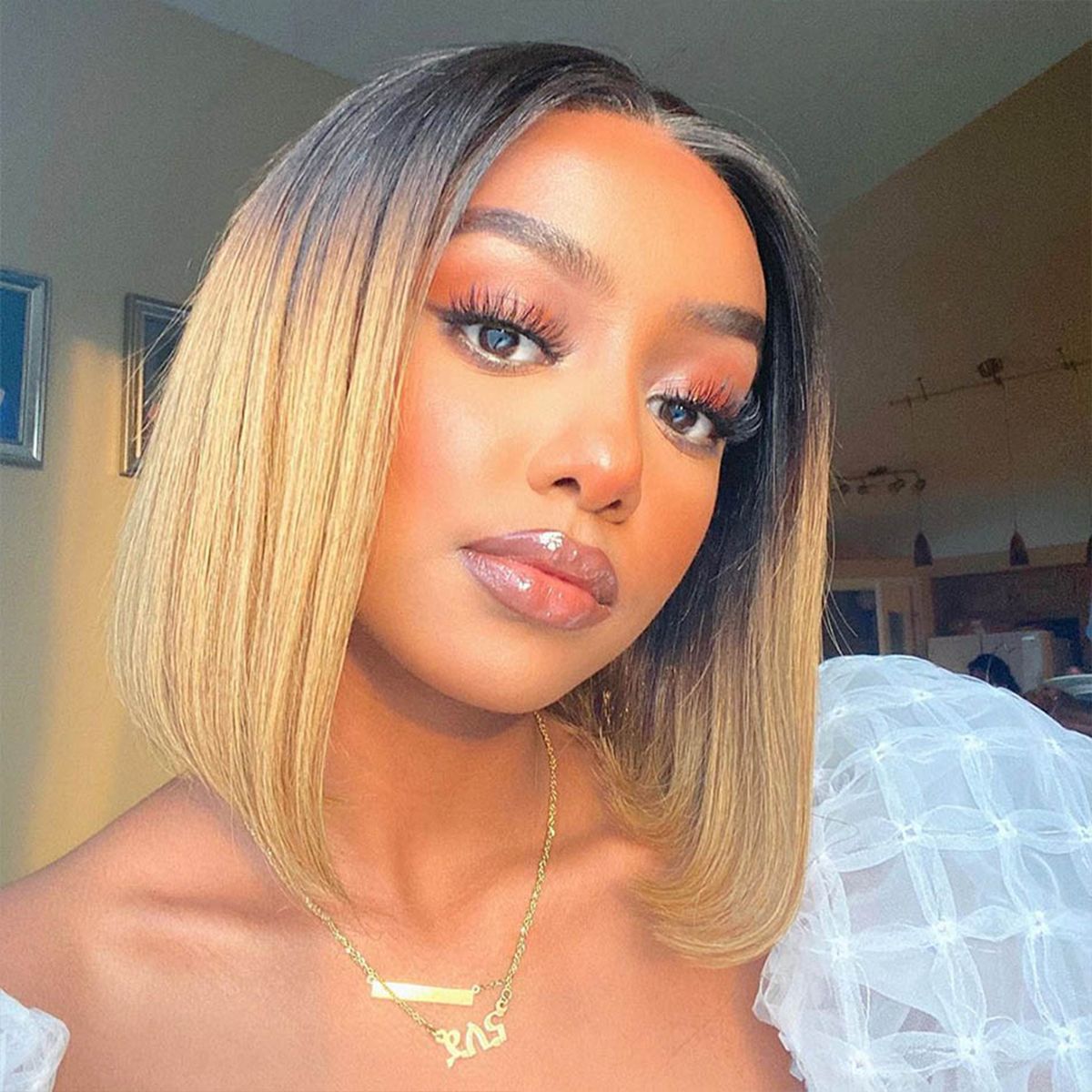 Summer Style Breathable Human Hair Bob Wigs 13*4 Inch Lace Front Wig Ombre T1b/30 Color Wig - arabellahair.com
