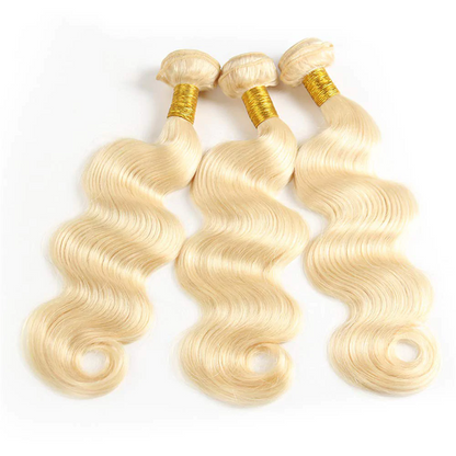 {12A 3Pcs} 613 Blond Body Wave Virgin Human Hair Weft 3pcs/pack Human Virgin Hair Extensions