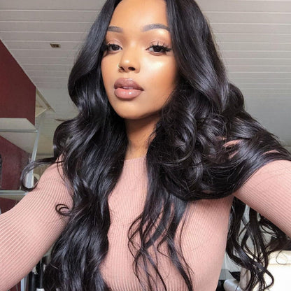 Body Wave 4*4 lace Wig 180% Density Human Hair Wig 2 Days Shipping Natural Black Glueless - arabellahair.com
