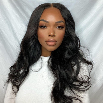 Body Wave 4*4 lace Wig 180% Density Human Hair Wig 2 Days Shipping Natural Black Glueless - arabellahair.com
