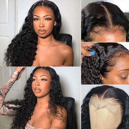 Deep Wave 4*4 Lace Closure Wigs 180% Density Glueless Middle Part Summer Classic Hairstyles Flash-Sale - arabellahair.com