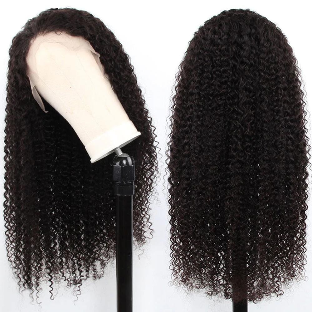 360 Lace Frontal Wig 180% Density Kinky Curly Human Hair Wig Free Part Arabella Hair Natual Black - arabellahair.com