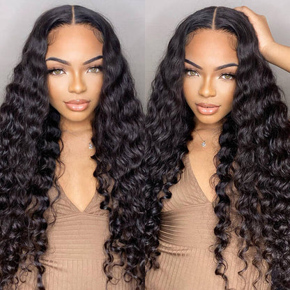Long Length 32&quot; Curly Wigs  Glueless 4x4 Lace Closure Wig Wavy Natural Black Loose Wave/Jerry Curly/Water Wave/Deep Wave