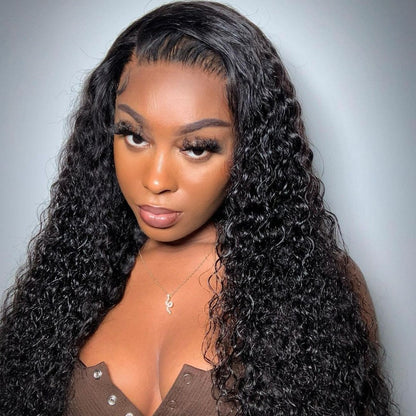 Undetectable Transparent Lace Human Hair Wigs 13*4 Glueless Lace Frontal Wig Jerry Curly 180% Density - arabellahair.com