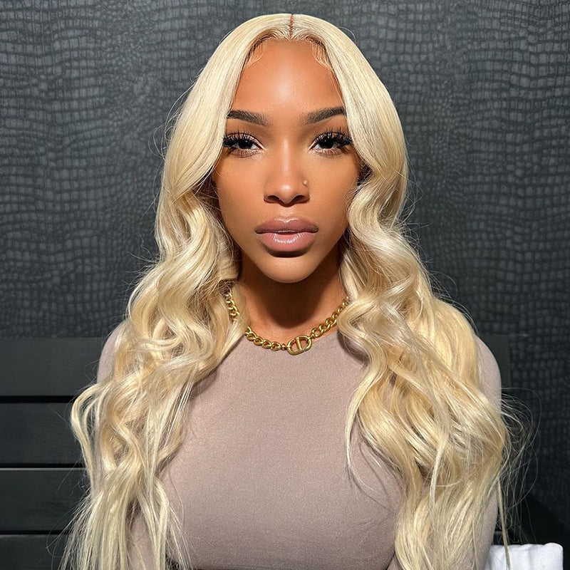 613 Blonde Color Wig Straight/Body Wave 4x4 Lace Glueless Closure Wig 180% Density Human Hair Wigs