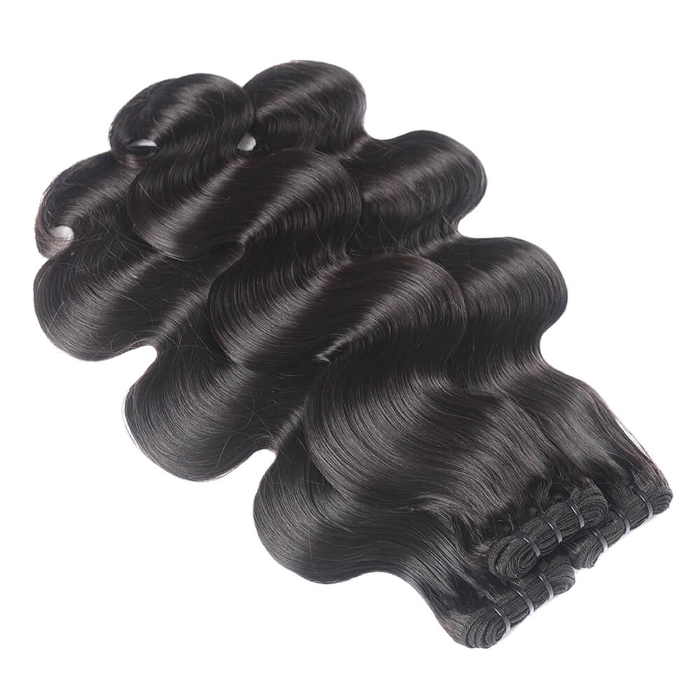 15A Grade Double Drawn Full End Body Wave Unprocessed Hair Natural Black 3 bundles/pack - arabellahair.com
