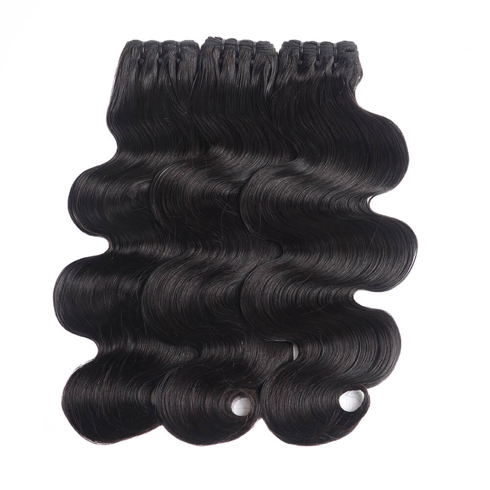 15A Grade Double Drawn Full End Body Wave Unprocessed Hair Natural Black 3 bundles/pack - arabellahair.com