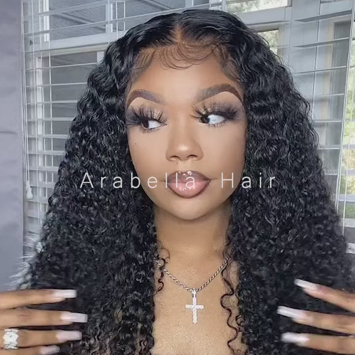 HD 5x5 Lace Closure Jerry Curly Real Glueless Wig Pre Plucked Natual Black Human Hair Wigs