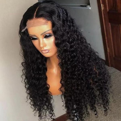 Human hair wig 18&quot; Deep Wave 4x4 Lace Closure Wigs 180% Density Glueless Middle Part Human Hair Wigs - arabellahair.com