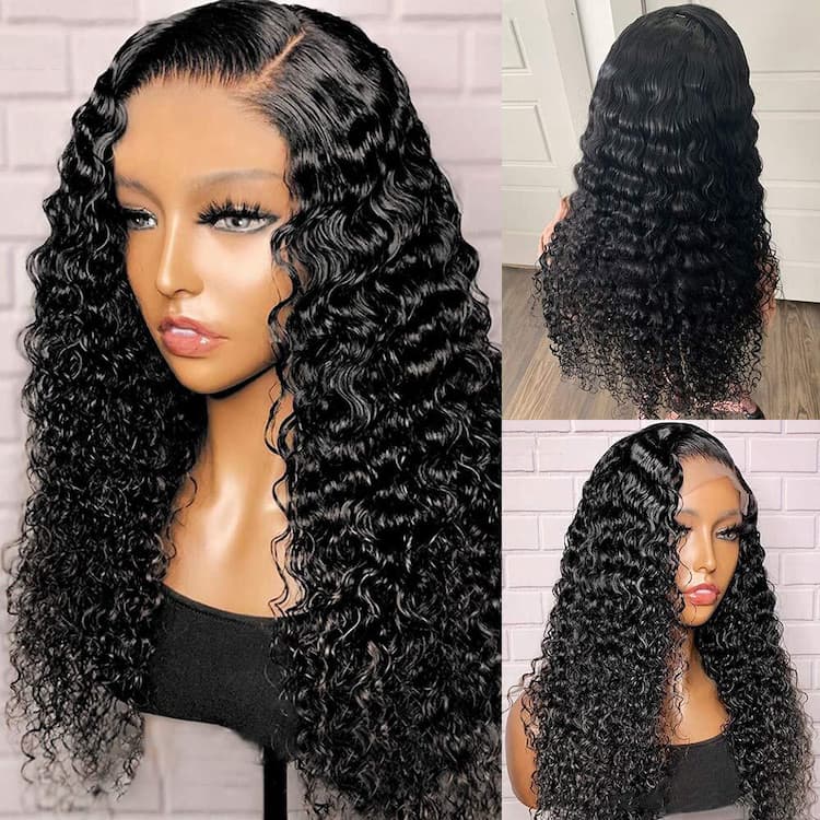 HD Lace 15A Grade Double Drawn Jerry Curly Human Hair13*4 Lace Front Wig With Baby Hair 210% Density - arabellahair.com