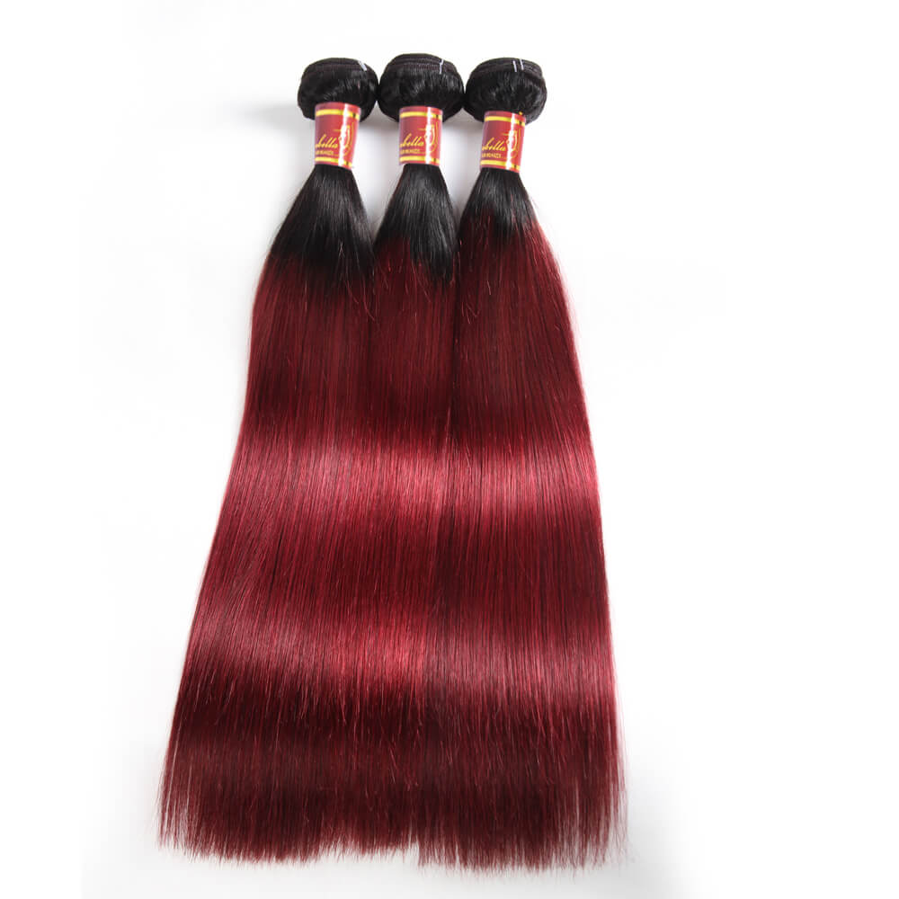 Brazilian Ombre T1b/99J Straight Hair 3 Bundles/pack Sale Online - arabellahair.com