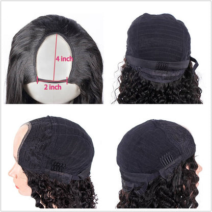 Arabella 2*4 U Part  Water Wave Wig Natural Hair Human Hair Upart Wigs For Women 150% Density - arabellahair.com