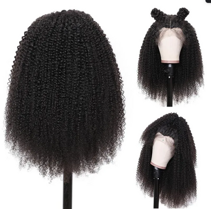 360 Lace Frontal Wig 180% Density Kinky Curly Human Hair Wig Free Part Arabella Hair Natual Black - arabellahair.com