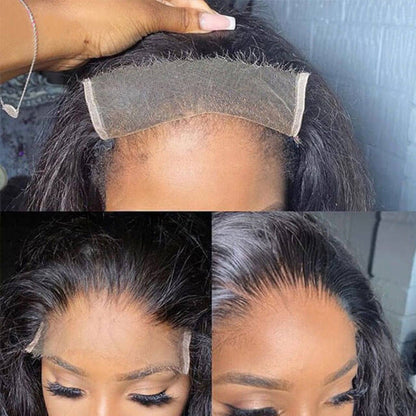 5*5 Lace Closure Wigs Glueless Wig Straight Body Wave Pre Plucked 180% Density Natual Black - arabellahair.com