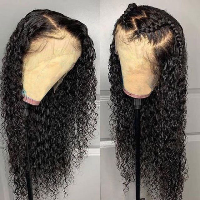 Undetectable Transparent Lace Human Hair Wigs 13*4 Glueless Lace Frontal Wig Jerry Curly 180% Density - arabellahair.com
