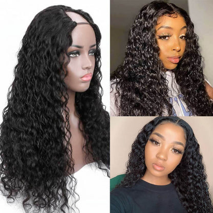 Arabella 2*4 U Part  Water Wave Wig Natural Hair Human Hair Upart Wigs For Women 150% Density - arabellahair.com
