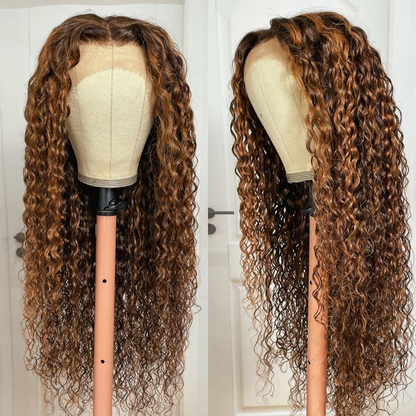Piano Color Water Wave 13x4 HD Lace Frontal Wig Long Length 