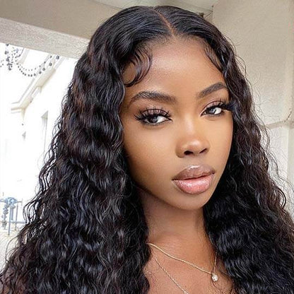 $99.9 16&quot; Deep Wave 5*5 Lace Closure Human Hair Wig Natual Black - arabellahair.com