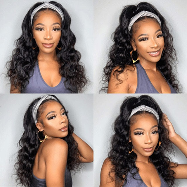2 Days Express Shipping Body Wave Headband Wig Glueless Natural Human Hair Wig - arabellahair.com