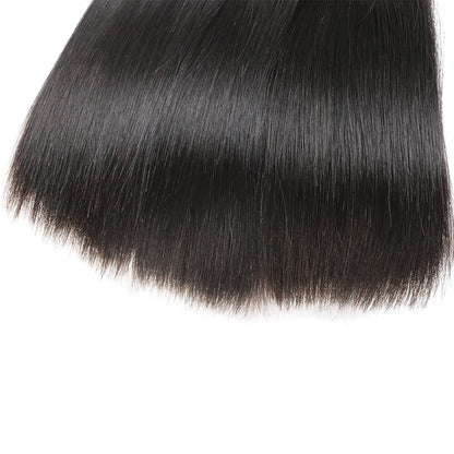 15A Grade Double Drawn Full End  Unprocessed Straight Hair Natural Black 3 bundles/pack Human Hair Extensions - arabellahair.com