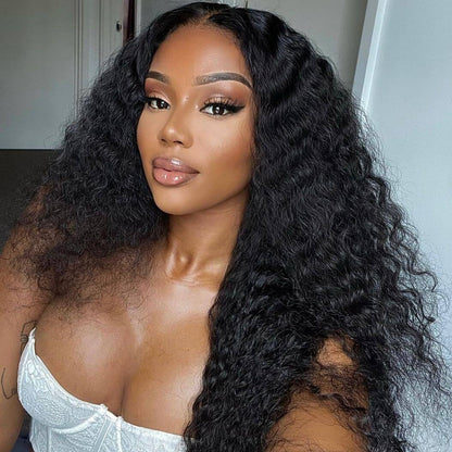 Human hair wig HD Lace 15A Grade Double Drawn Jerry Curly Human Hair 13x4 Lace Front Wig With Baby Hair 210% Density - arabellahair.com
