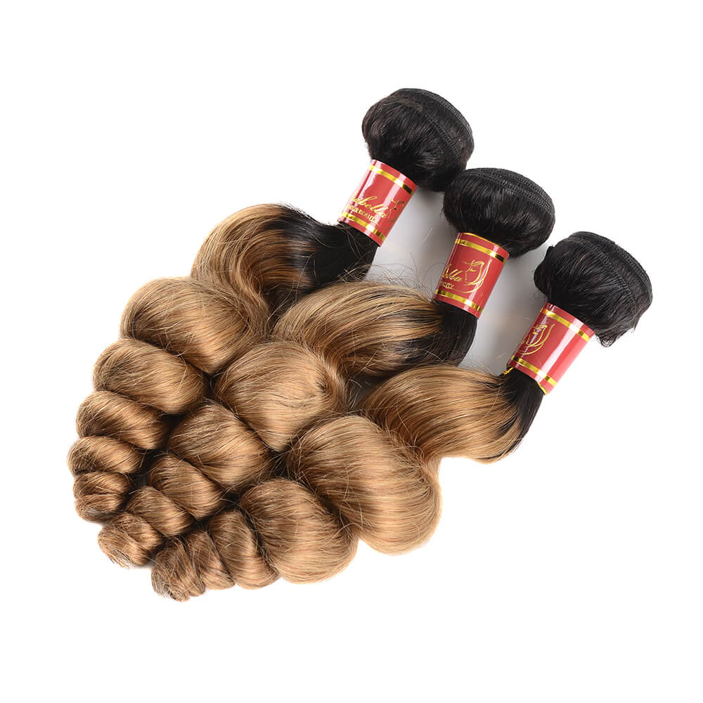 Arabella Virgin Ombre Brazilian T1b/27 Loose Wave 3 Bundles/pack - arabellahair.com