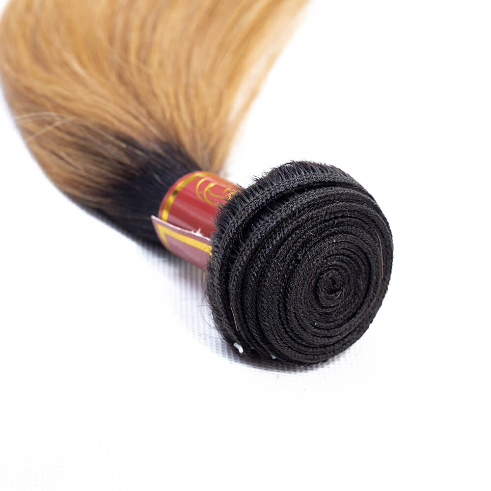 Ombre T1b/27 Virgin Straight 3 Bundles/pack - arabellahair.com