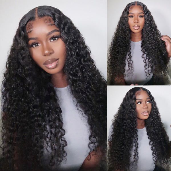 Real Glueless Wig HD 5x5 Lace Closure Wigs Water Glueless Wig Pre Plucked Natual Black