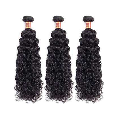 Human hair wig {15A 3Pcs+Frontal} Water Wave Double Drawn Raw Virgin Human Hair Weaves 3 Bundles With  Frontal Closure - arabellahair.com