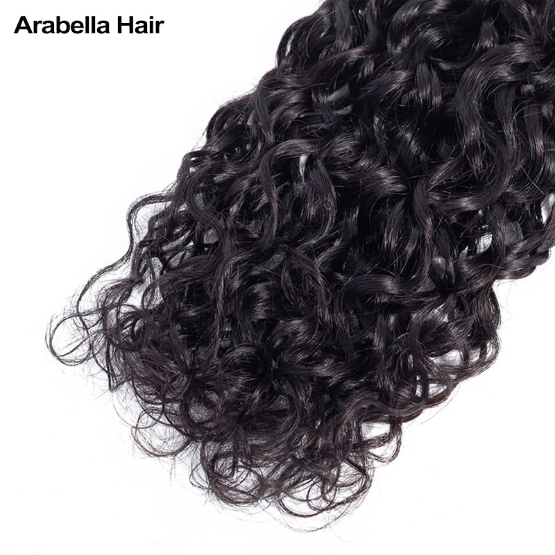 Human hair wig {15A 3Pcs}Water Wave Double Drawn Full End  Unprocessed Hair Natural Black 3 Bundles/pack - arabellahair.com